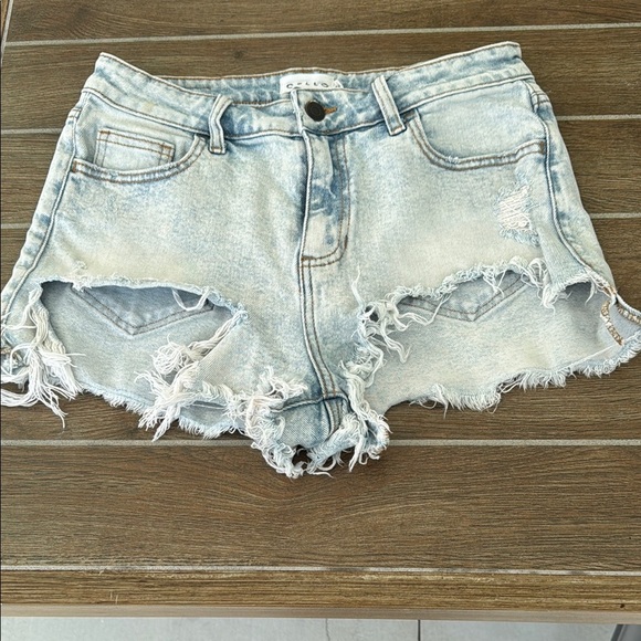 Cello Pants - Distressed Denim Shorts